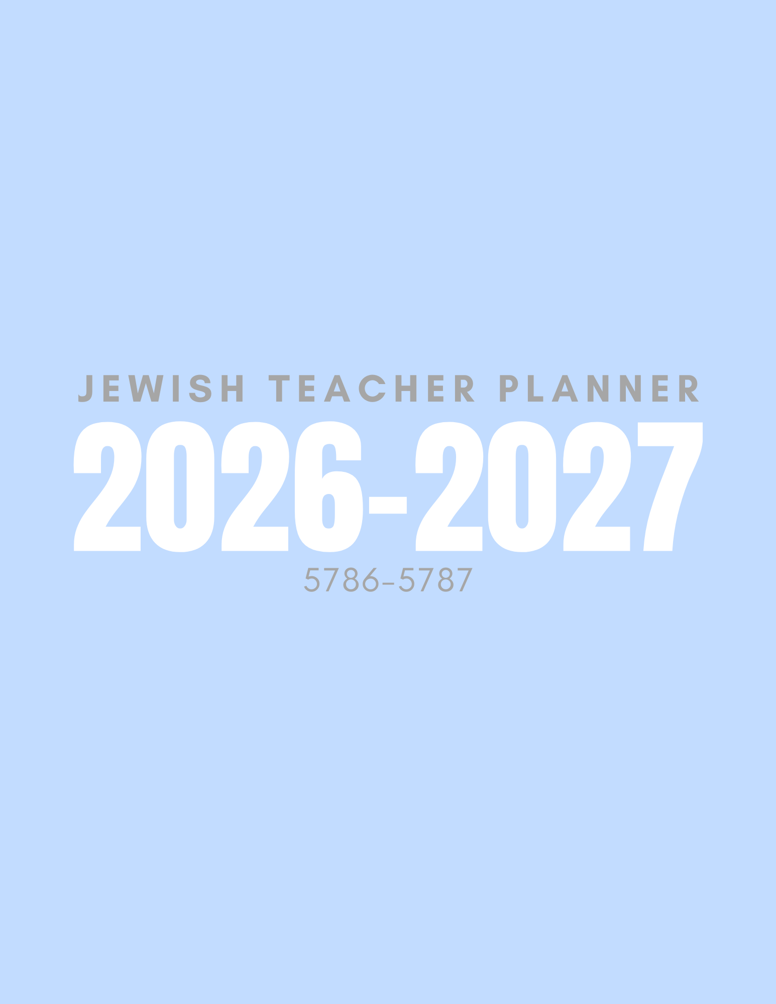 Jewish Teacher Planner 2026–2027