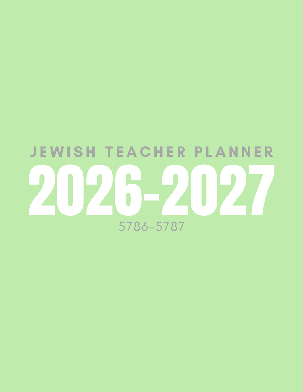 Jewish Teacher Planner 2026–2027