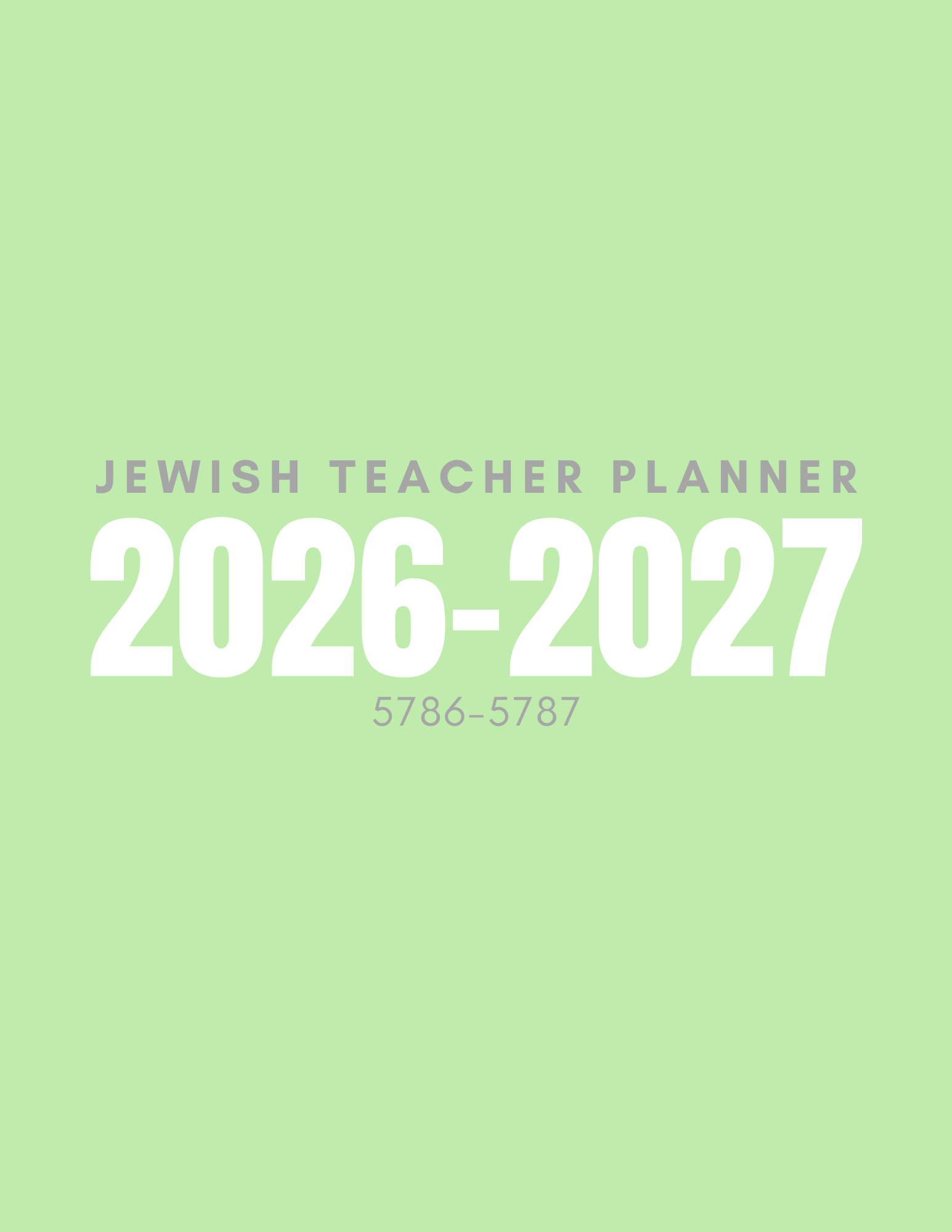 Jewish Teacher Planner 2026–2027